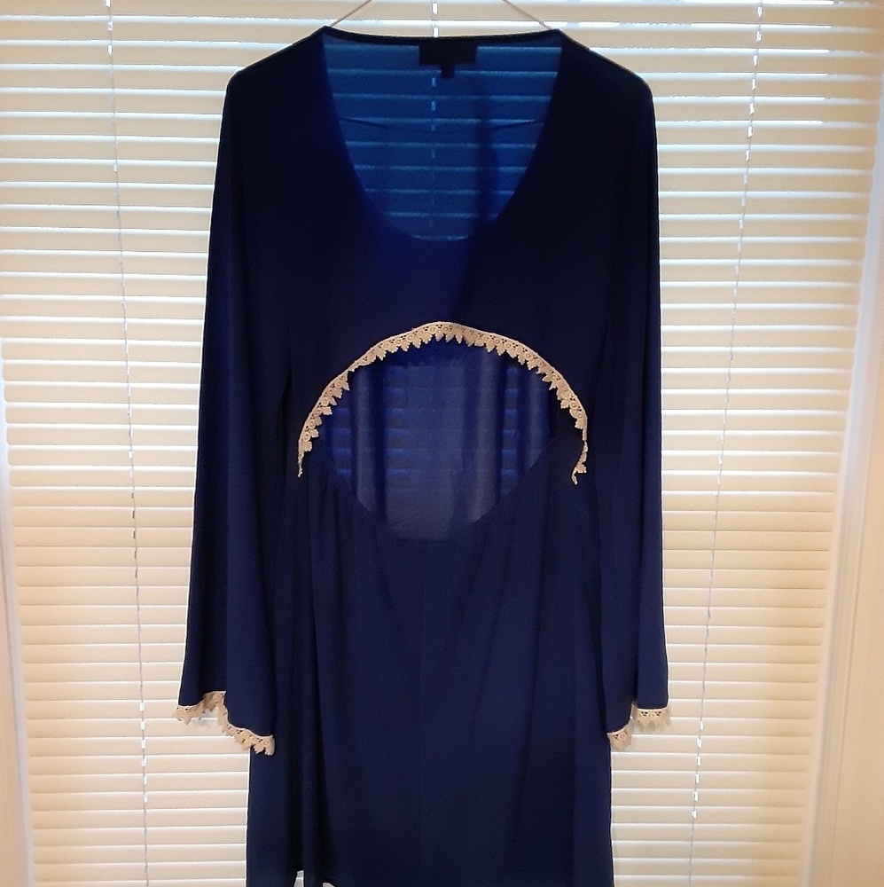 Blue and white dress